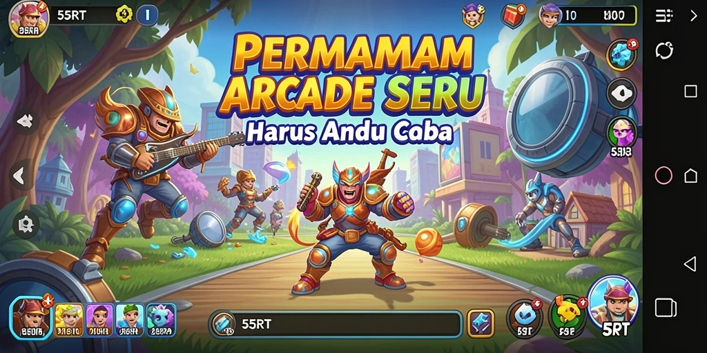 Screenshot game 55RT menampilkan aksi seru dari gameplay Arcade.