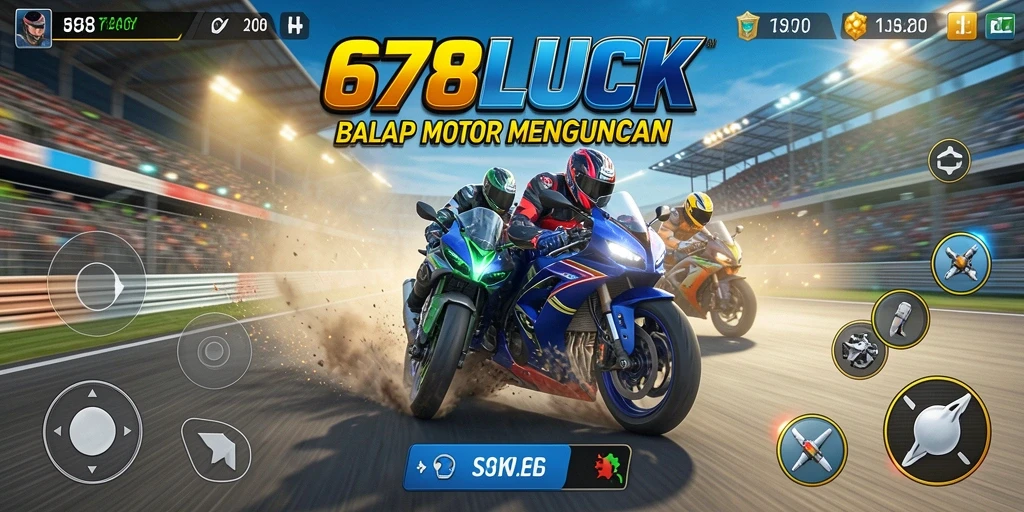 Gameplay seru di 678LUCK dengan balapan motor yang intens.
