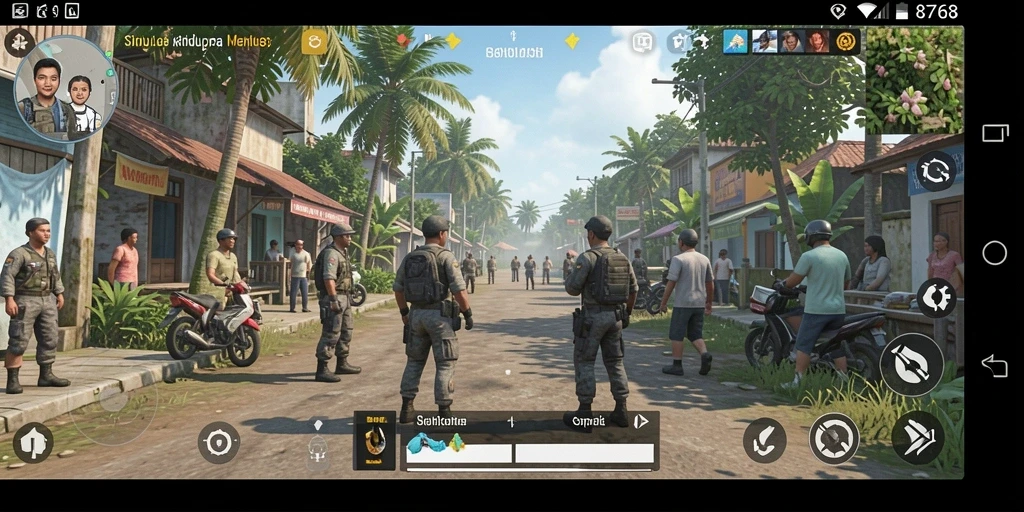 Tampilan gameplay menarik dari 8768 dengan interaksi sosial yang dinamis.