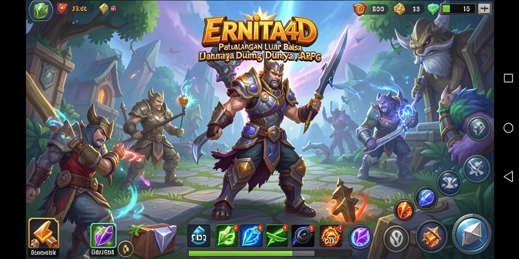 Gameplay epik dalam dunia fantastis ERNITA4D yang menantang.