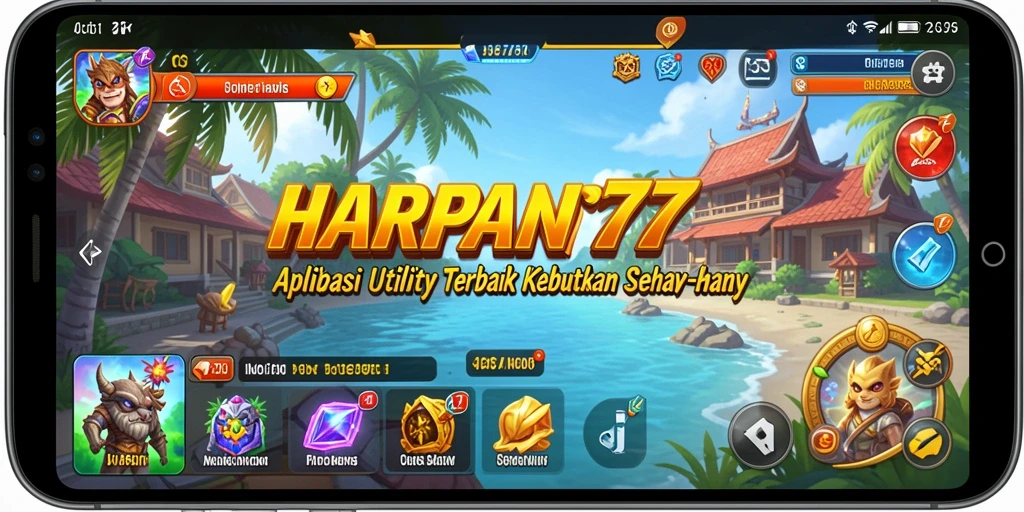 Tampilan utama HARAPAN777 yang menunjukkan berbagai fitur aplikasi Utility.