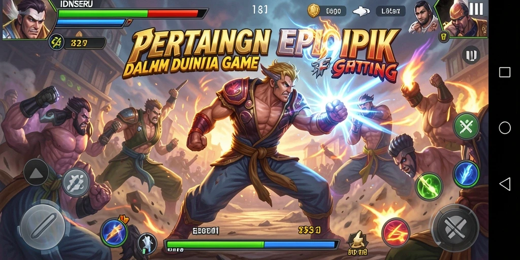 Screenshot IDNSERU menunjukkan karakter bertarung dengan grafis mendetail dan aksi intens.