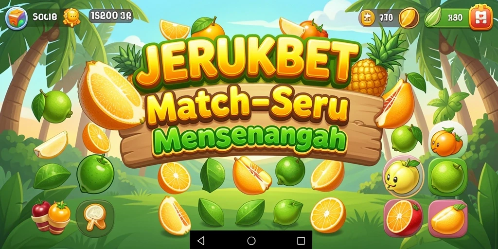 Tampilan gameplay seru dengan buah-buahan berwarna-warni di JERUKBET.