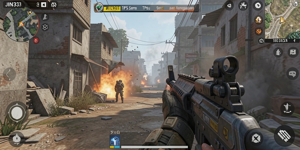 Tampilan gameplay mendebarkan dalam JIN33 dengan aksi seru.