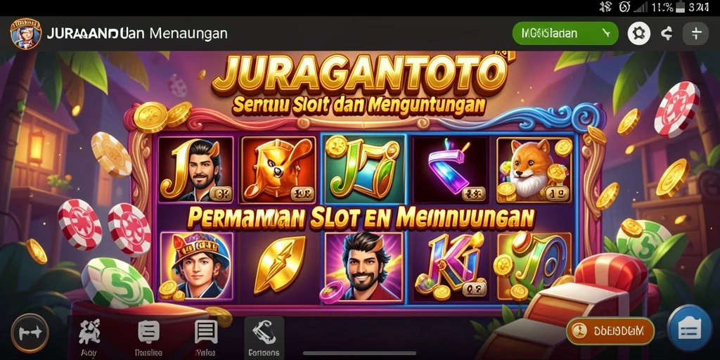 Screenshot JURAGANTOTO menampilkan gameplay Slot yang menarik dan menegangkan.
