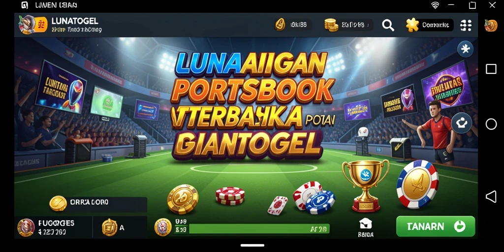 Screenshot LUNATOGEL menampilkan berbagai opsi taruhan yang menarik.