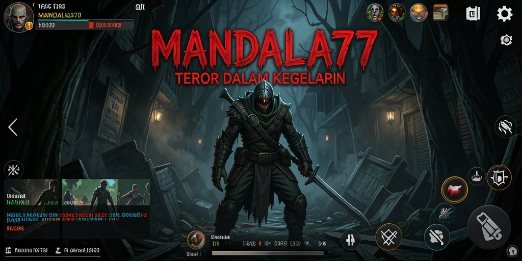 Tampilan gameplay <strong>MANDALA77</strong> yang menegangkan dan mencekam.