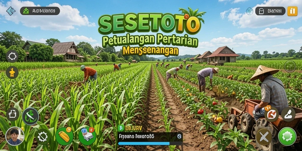 Tampilan gameplay SESETOTO yang seru dalam bertani.