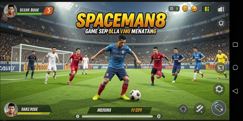 Tampilan gameplay seru dalam SPACEMAN88 yang menggugah semangat sepak bola.