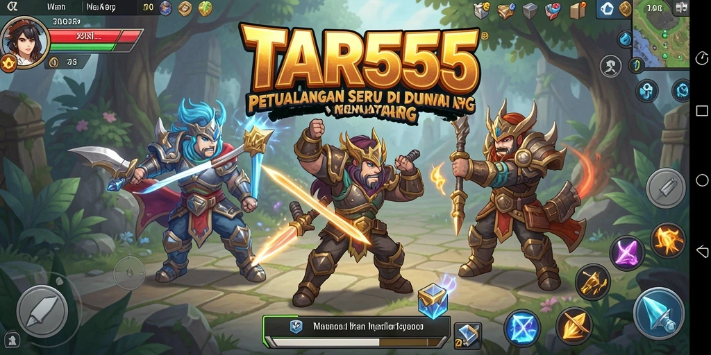 Screenshot TAR555 menampilkan aksi pertarungan RPG yang mendebarkan.