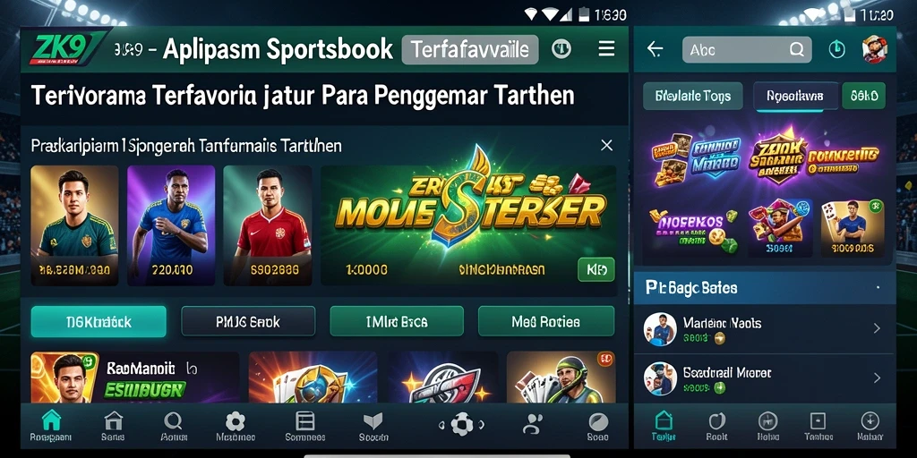 Tangkapan layar ZK9 menampilkan fitur taruhan olahraga yang menarik.