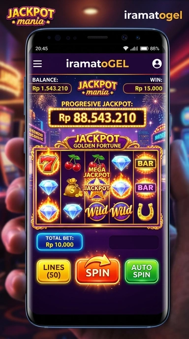 Tampilan utama aplikasi iramatogel yang menarik.